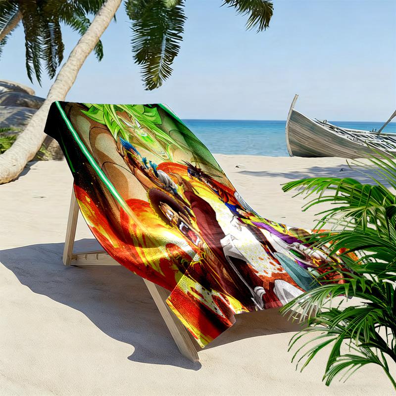 Superhero Clash: Epic Battle Unleashed Beach Towel Portable for Travel Beach Absorbent Bath Towel Swim Seaside Comfort Printing Fashion