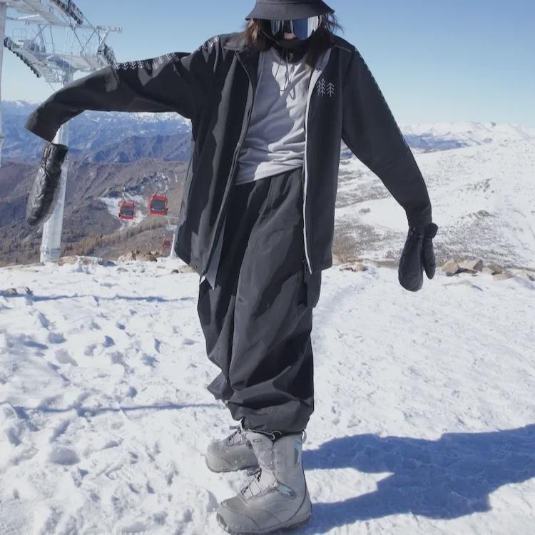 „Pantaloni de snowboard Harbin Little Potato Khaki Ultra-Largi Impermeabili Rezistenți la Vânt pentru Primăvară și Toamnă”