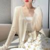 WTEMPO Ladies Casual Solid Color Lace Sunscreen Shawls Coats Women's Spring Summer Casual Versatile Thin Breathable Cardigans