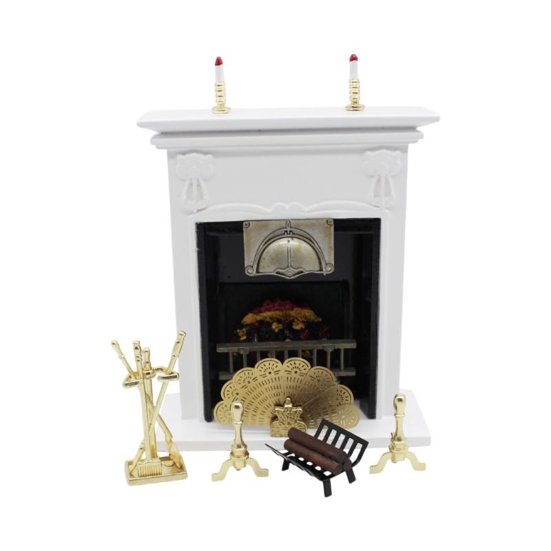 Doll House Miniature Model Realistic Dollhouses Fireplaces Realistic Home Scene Decoration 1:12 Model Mini Size Toy 1
