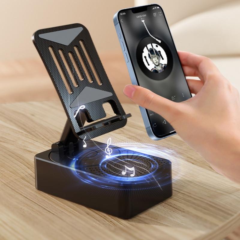 Altoparlante Bluetooth con Supporto per Telefono 5 in 1 Supporto per Cellulare Base Supporto Rotante a 360° Power Bank da 5000mAh