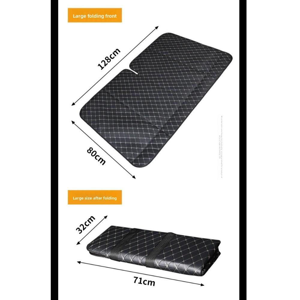 Universal Car Travel Bed Non-Inflatable Folding Car Travel Sleeping Mattress PU Leather Thickened Car Mattress for Car Traveling