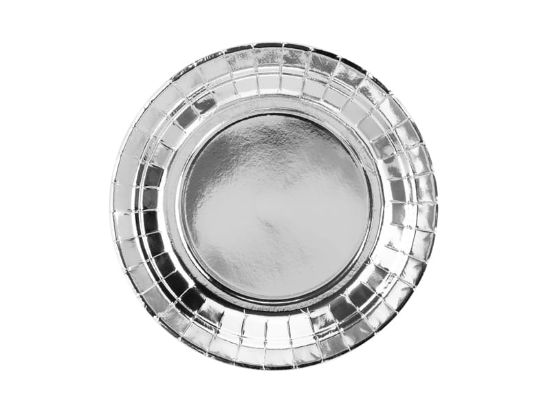 Silver Paper Plates 18 Cm / 6 Pcs