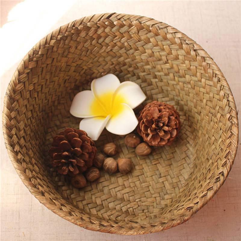 

Rattan Grass Storage Basket Box Bin Container Organizer Clothes Laundry Holders