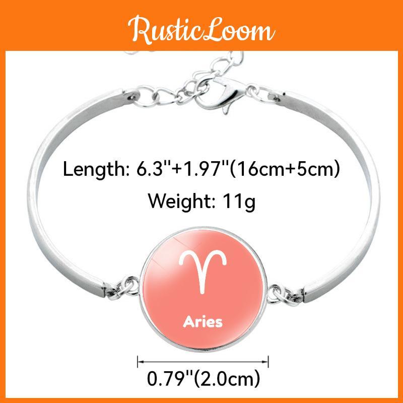 Trendy Zodiac Sign Alloy Bangle Korean Minimalist Style Unisex Star Sign Jewelry