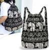 WTEMPO Printed Beach Casual Nylon Drawstring Backpacks Women's Four Seasons Outdoor Sports Bags Mommy Bags Large Capacity Lightweight Travel Backpacks
