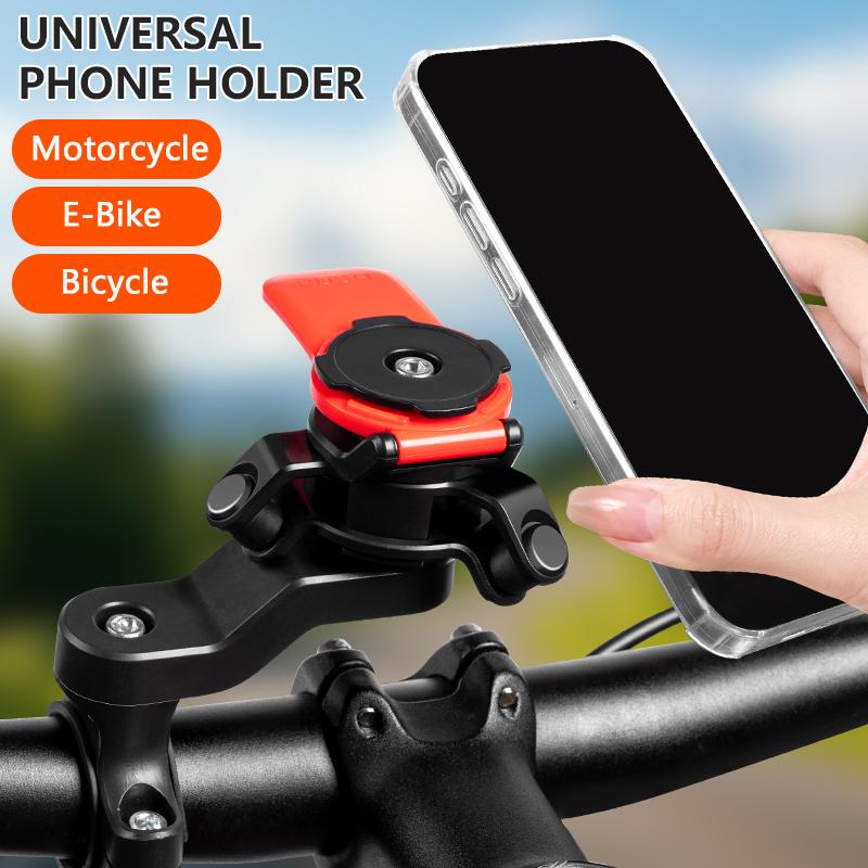Universal Secure Cell Phone Holder for Handlebars Multi-purpose Mount Fit for Motorcycle Bicycle E-Bike and Daily Scooter