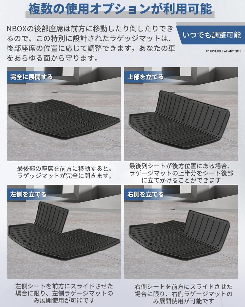 Honda NBOX JOY Luggage 3D Trunk Foldable TPE Compatible with Luggage Tray 2023 Genuine and Easy Installation NBOX Cargo JF5/JF6 Mat, Mat, Material,