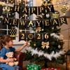 Yookat Black Gold Happy New Year Banner and New Years Hanging Swirls 2026 Happy New Years Eve Party Decorations Supplies
