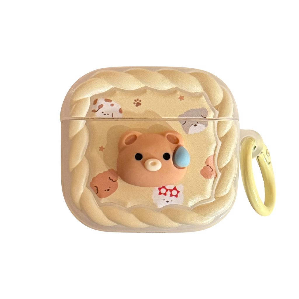 Sweat bear applies to Apple AirPods protective case 4th generation Bluetooth headset 1/2 milk yellow hanging ring Pro 2 matte 3