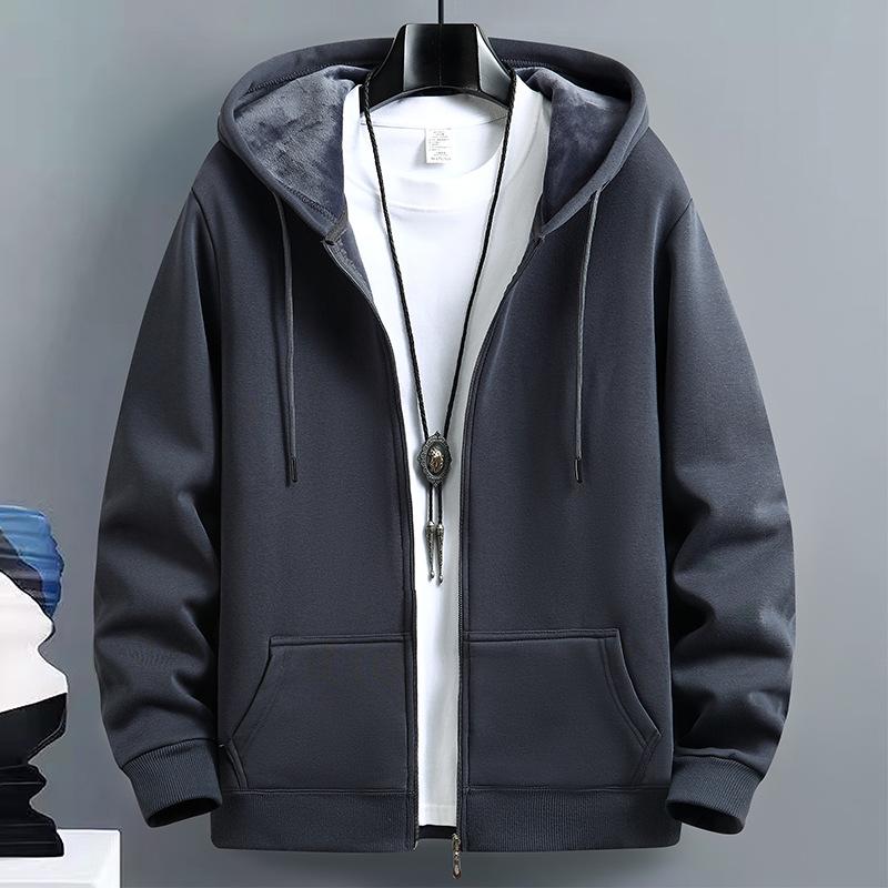 2024 Men's American Trend Hooded Cardigan Sweatshirt: Spring/Autumn Zip-Up Jacket for Couples