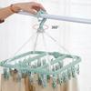 1/2pcs Multifunctional 32 Clips Folding Clothes Dryer Hanger Clothes Socks Drying Rack Home Gadgets Clothe Peg with Plastic Clip