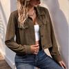 Women's Autumn and Winter Textured Corduroy Women's Jacket Short Lapel Jacket