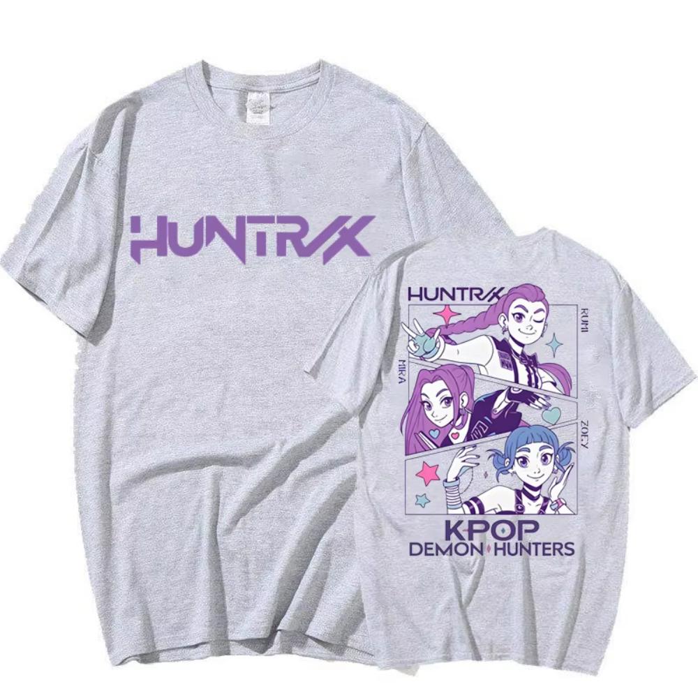 Funny K-Pop Demon Hunters Mira Rumi Zoey Print T-Shirt Women Men Loose Short Sleeve Round Neck Top Female Casual Shirt Tees