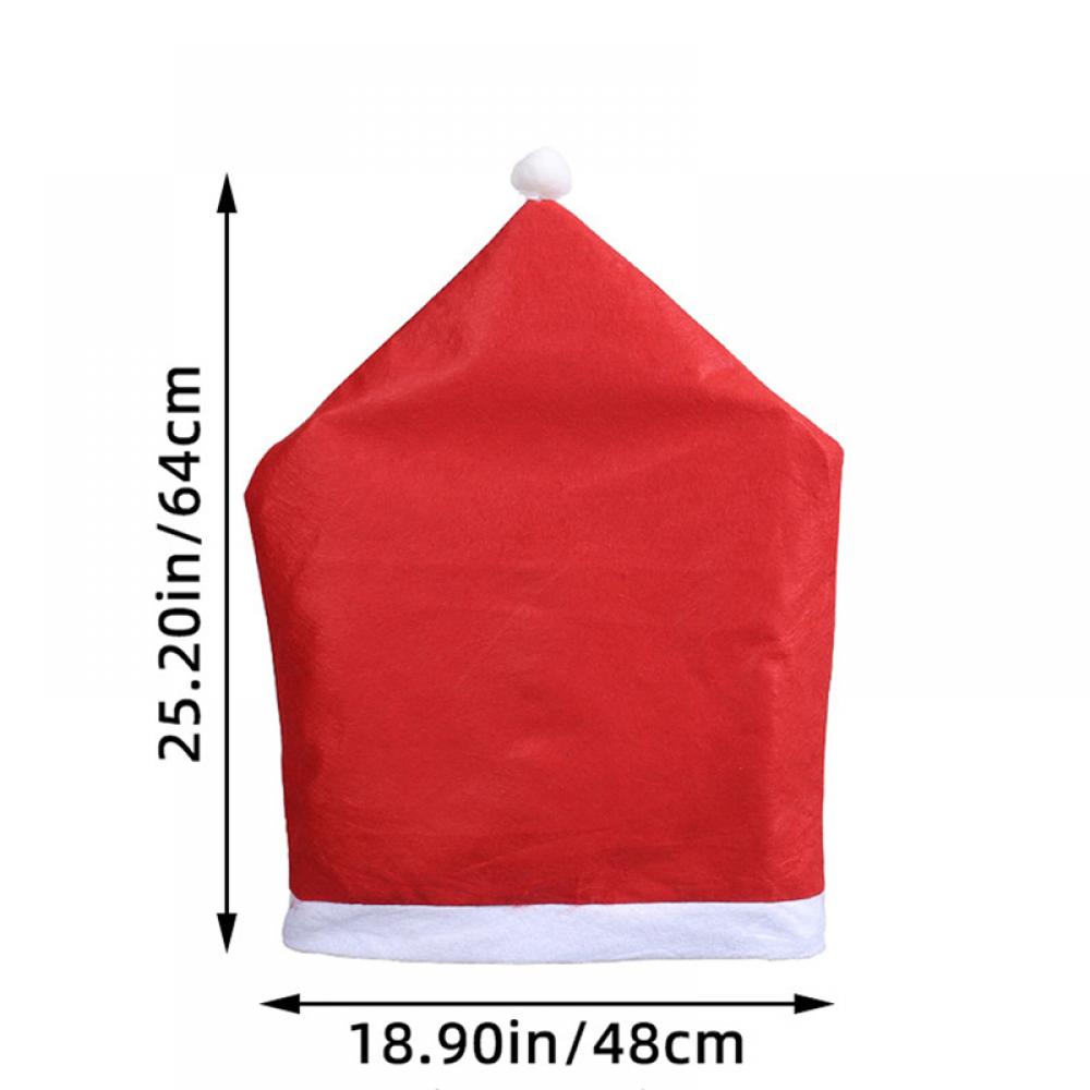 Weihnachtsstuhlbezug, rot, Vlies-Stuhlbezug, Weihnachtstischdekoration, Esszimmerstuhlbezug, Weihnachtsfeierzubehör