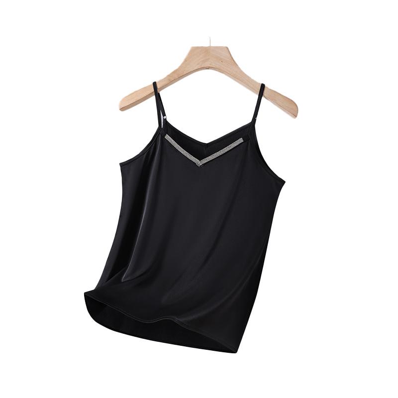 2026 Spring Elastic Faux Silk Open Back Camisole Vest for Women