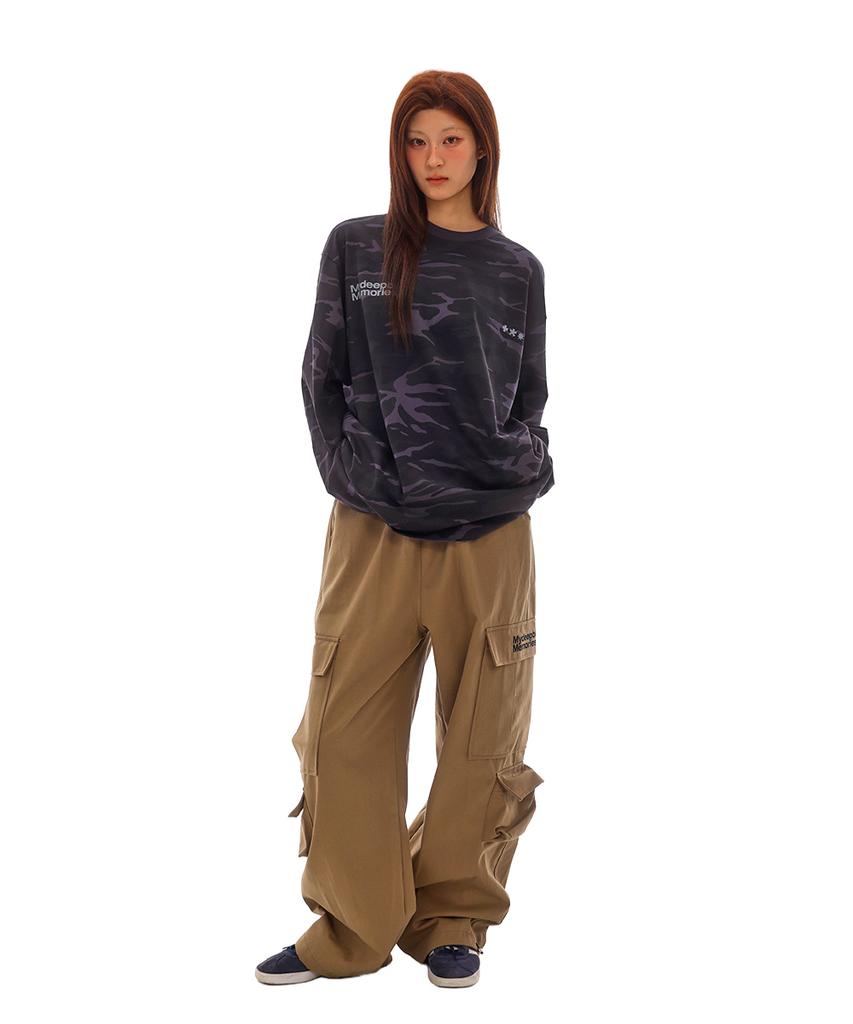 Maidibbeullumemolijeu (Pt) Mm Wide Multi Cargo Pants(Beige)