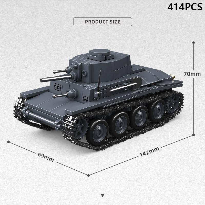 Retro Military Tank Building Blocks A13 MK.I Cruiser MK III Light Armored Vehicle Model DIY Assembly Bricks Collectible Educatio