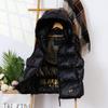 Womens Black Goose Down Vest Short Thick Warm Hooded Puffer Winter Outdoor Casual Wear