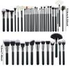 40pcs Black Makeup Brush Set Full Cosmetic Brushes With Bag Face Eye