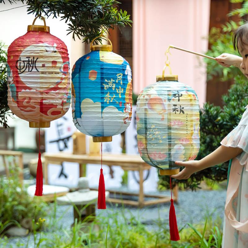Chinese Mid-Autumn Festival Lantern DIY Material Bag Traditional Festival Lamp Japanese Lantern Wedding Room Decor Kid Toys Gift