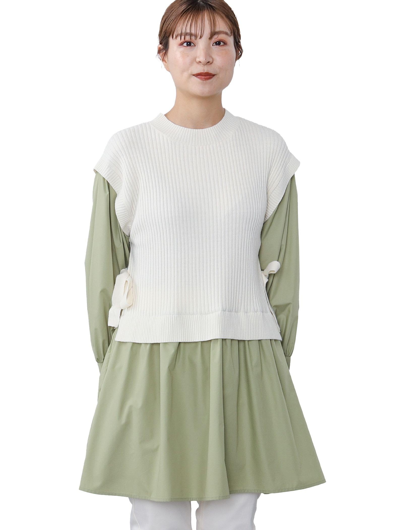 

Вязаный жилет жилет стыковочный пуловер IVORY FREE [Beams Heart] S/S женский