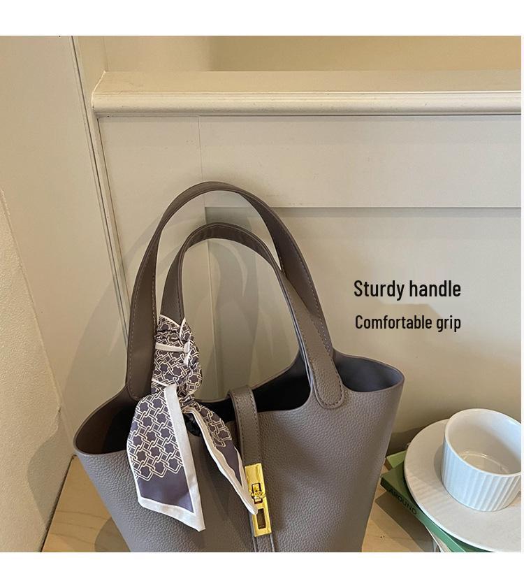 Trendy Cross-Buckle Bucket Bag: Versatile, High-End Fashion Handbag