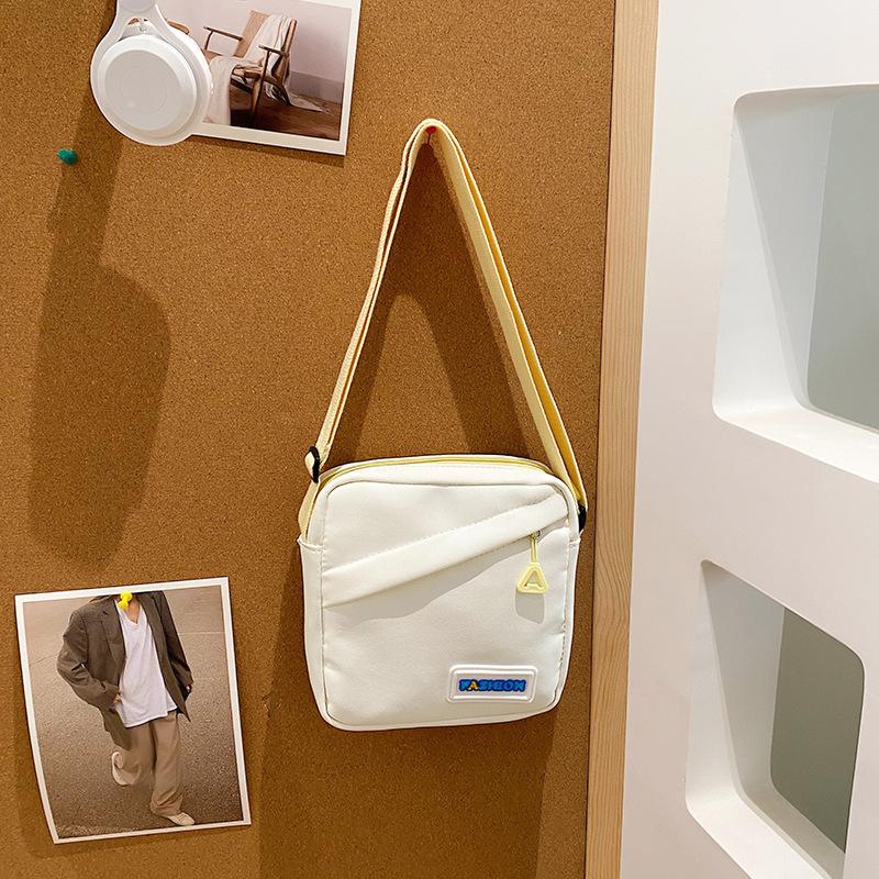 2025 street trend small satchel women's fashion casual composite cloth out of the street contrasting color shoulder small square bag