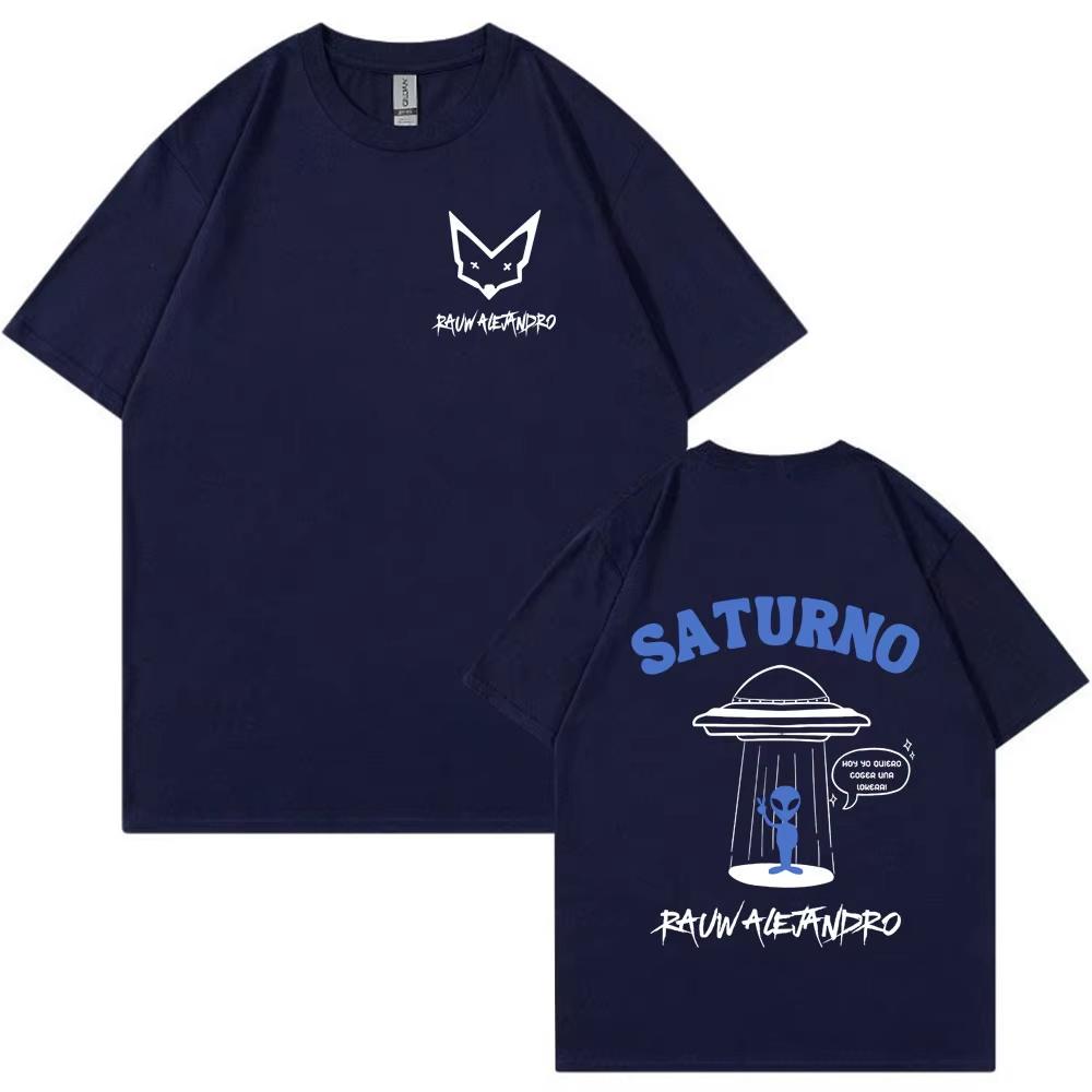 Rauw Alejandro Saturno World Tour Konsert T-shirt Herr Dam Kläder Harajuku T-shirt Mode Hip Hop Kortärmad T-shirt