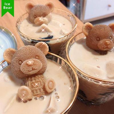 Silicone Ice Cube Mold Ice Cube Maker Cute Bear Mold Ice Cream Coffee Cold Drink DIY Ice Cream Tools Chocolate Maker Tool