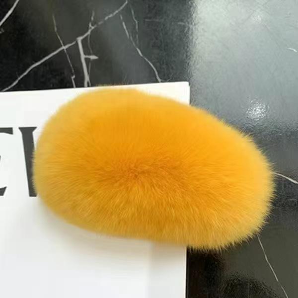 Girls Plush Hairpin Natural Rabbit Fur Women Bangs Hairpin