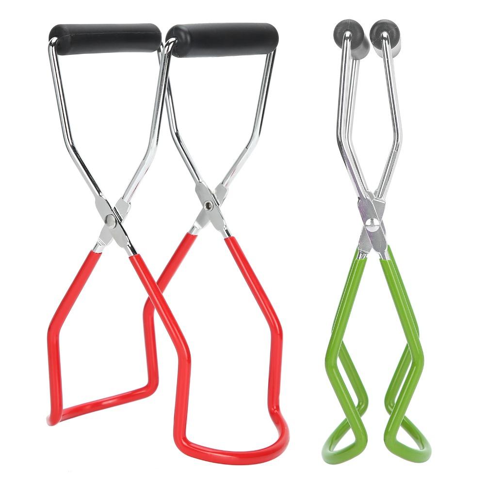 2PCS Stainless Steel Canning Jar Lifter Non-slip Handle Jar Lifter Tongs  Home Kitchen