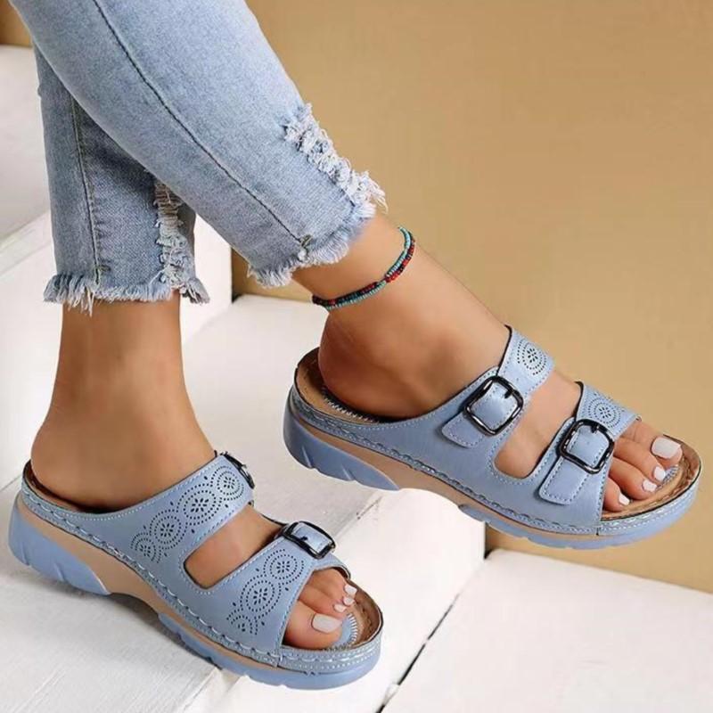 Fashion Women Shoes Sandals Summer Platform Women's Shoes Slip On Sandals For Women Wedge Walking Shoes Casual Female Slipper Footwear