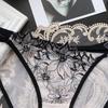 Damska bielizna haftowana koronka Hollow seksowne majtki damskie siateczkowe majtki z niskim stanem dla kobiet