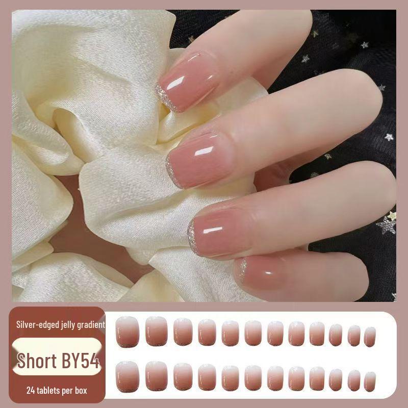 Huanhuan Press-On Nails: White Boiled Water, Concubine Hua Style, Transparent Nude, Ganlu Temple Manicure