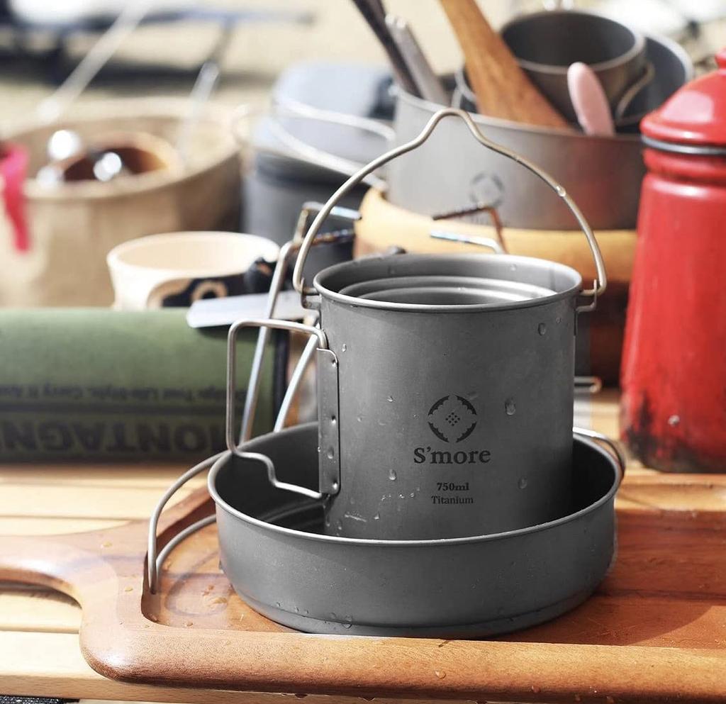 Titanium Hanging Titanium Camping Outdoor Cooking SMOrsUT001HPa S'more Pot, Mug, Pot, Pot, (1600ml)