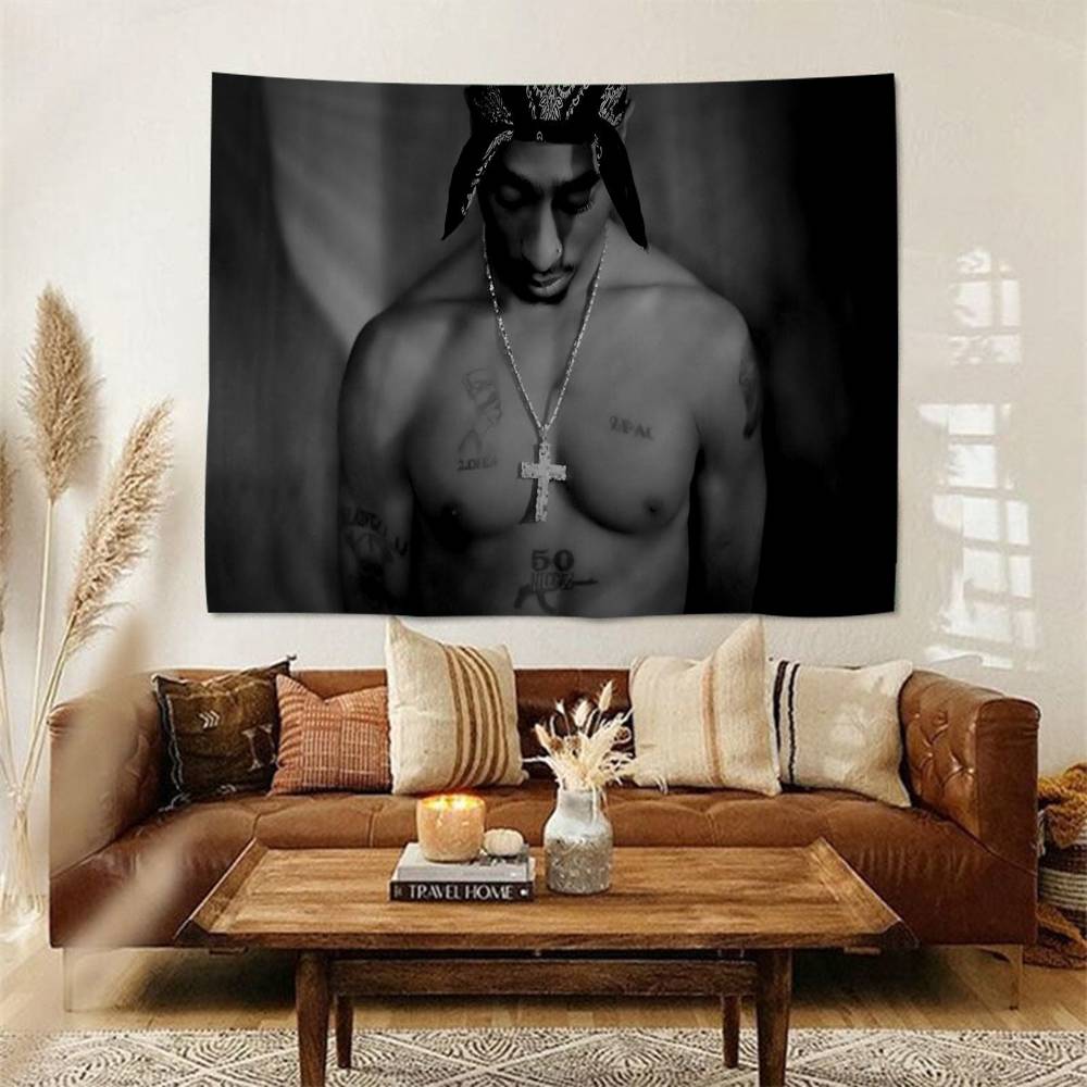 2PAC Tupac 3D Printed Cartoon Tapestry Wall Hanging Decoration Household Home Decor
