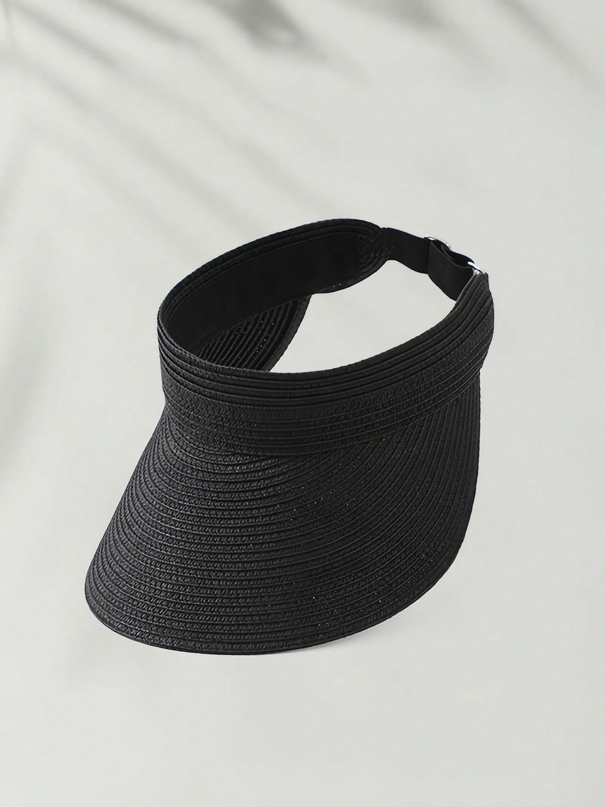 

1pc Fashion Straw Sun Visors For Women Wide Brim Hats Roll-Up Foldable Summer Beach Visor Hat чорний