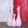Lucky Deer Statue Family Piano Finish Ceramic Figures Deer Couple showpiece Decorative Showpiece - 25 cm  (Polyresin, Pink)