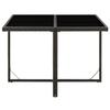 VidaXL Table de jardin Noir 109x107x74 cm Résine tressée et verre
