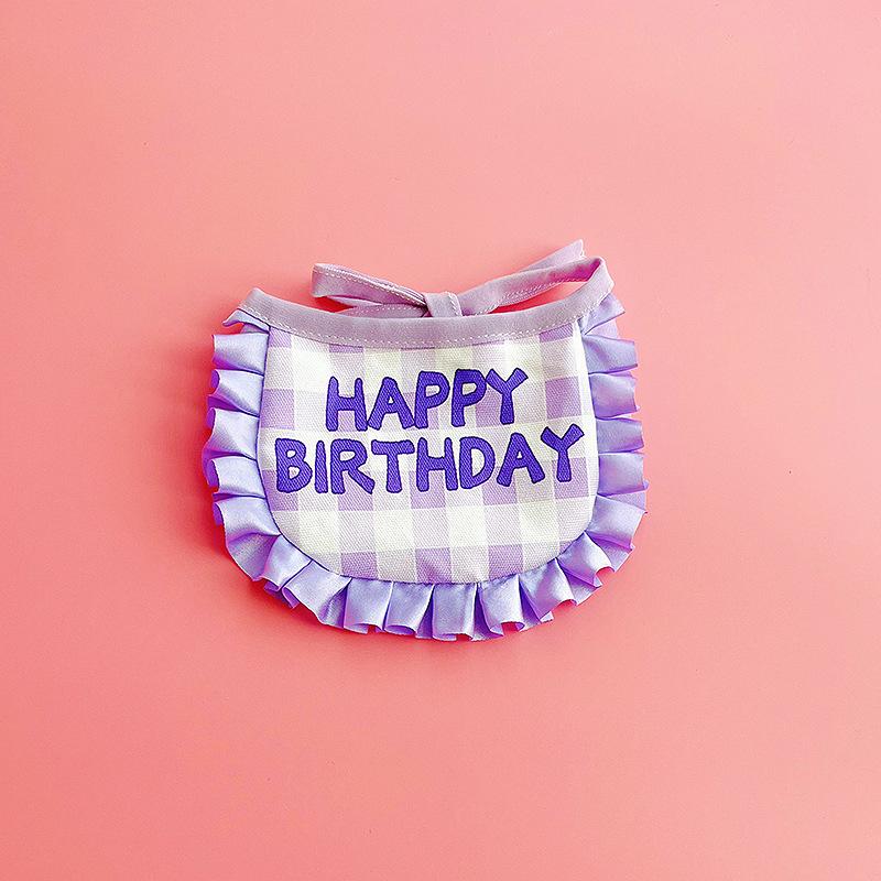 Питомец Шапка на день рождения Слюнявчик Кот С Днем Рождения Набор Милый Реквизит Комбинация Аксессуары для переодевания Шарф Слюнявчик average size