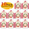 10PCS Cute Cartoon Christmas Greeting Cards Set with Envelopes, Large Size Hand-drawn Xmas Cards for Holiday Wishes & Gifts