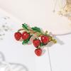 Retro European & American Enamel Strawberry Brooch - Creative Fruit Pin for Fashionable Clothing Decoration