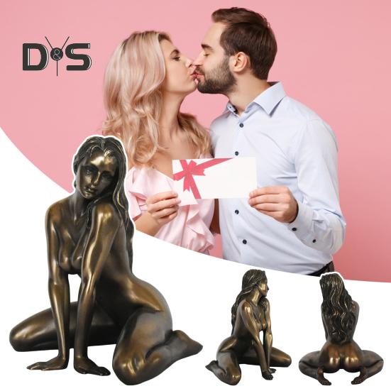 Statua di donna sexy da 5 pollici in resina, figura femminile nuda, statua da tavolo, scultura per comodino, caminetto, amanti dell'arte e collezionisti