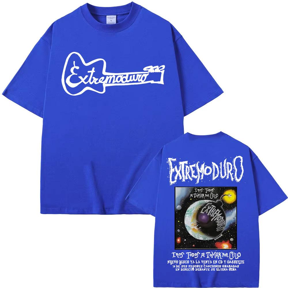 Rock Band EXTREMODURO Global Tour Mercah Tshirts Men Women Harajuku Streetwear Hip Hop Tee Loose Casual Cotton Oversized Tops