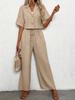 Women Short Sleeve Jumpsuit with Drawstring Waist Multi Colors Casual Summer Romper