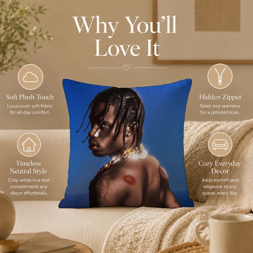 Rapper A‑A$AP Rocky Cushion Cover Double-Sided Printed Pillow Cover Hypoallergenic Dust-Mite Proof