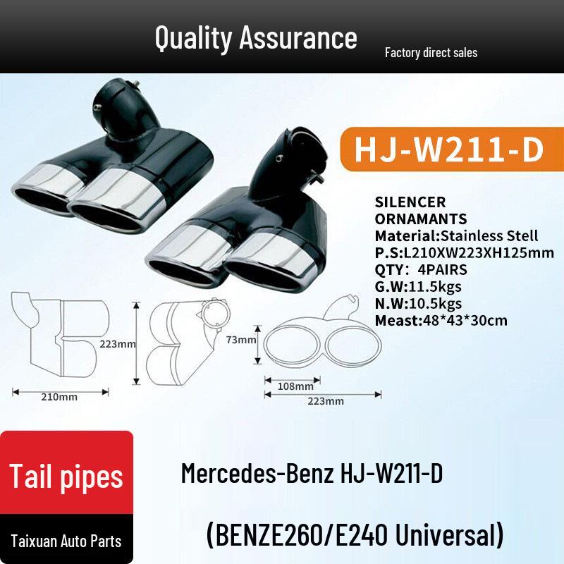 

Нержавеющая сталь Выхлопная труба для BENZ E260/E240 (HJ-W211-D) Универсальный Fit Car Exhaust Pipe