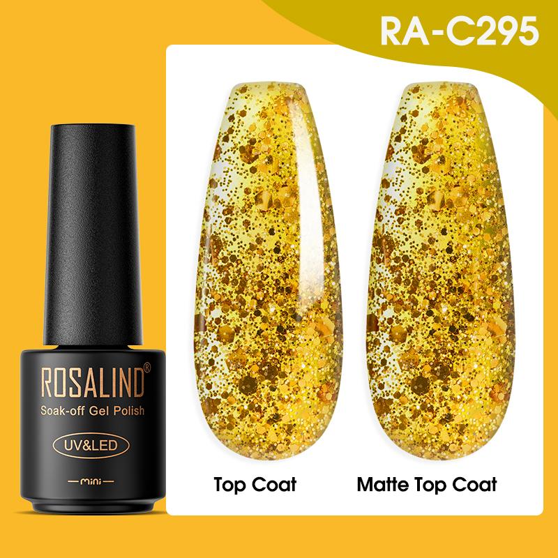 ROSALIND 7 ml Gel-Nial-Nagellack, semi-permanenter Nagellack, Top-Basislack, UV-Gel für Nail-Art-Design