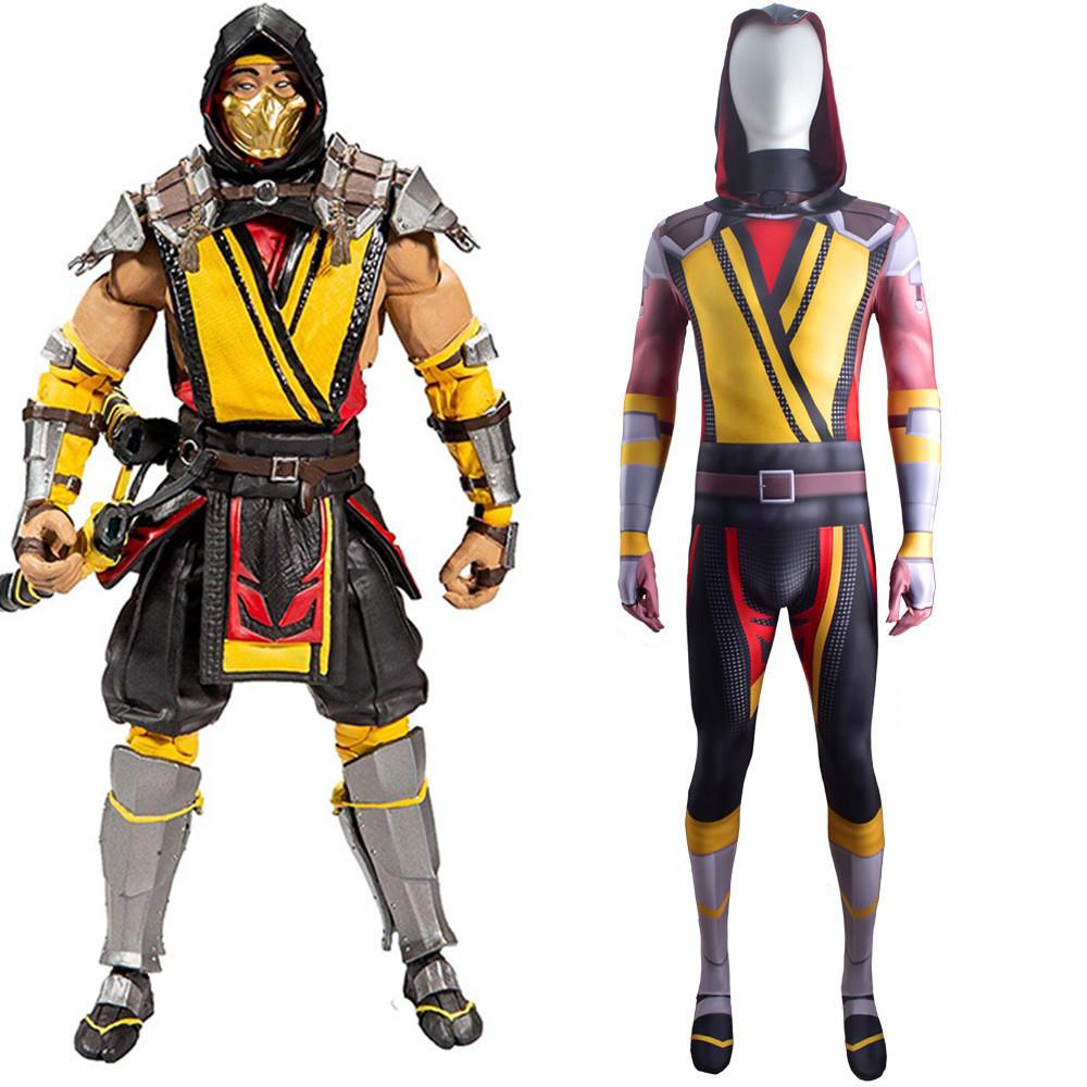 Mortal Kombat Scorpioncosplay Costume With Lycra Fabric For Game Fans